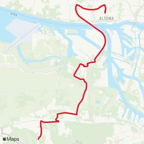 StadtBus/RegionalBus (Hamburg) Fischbeker Heideweg > Neugraben > Waltershof > Bf. Altona map