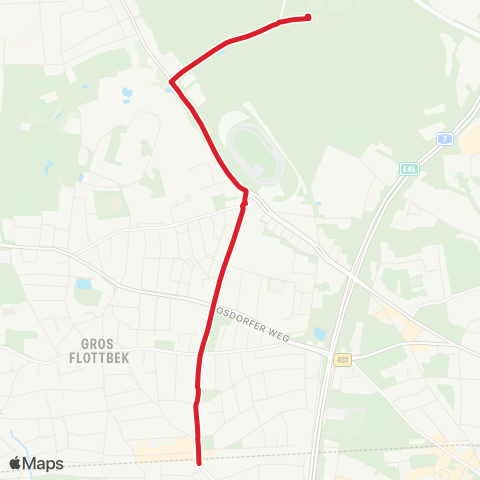 Andere Linien Arena Shuttle: Othmarschen > Luftbadweg (Arenen) map