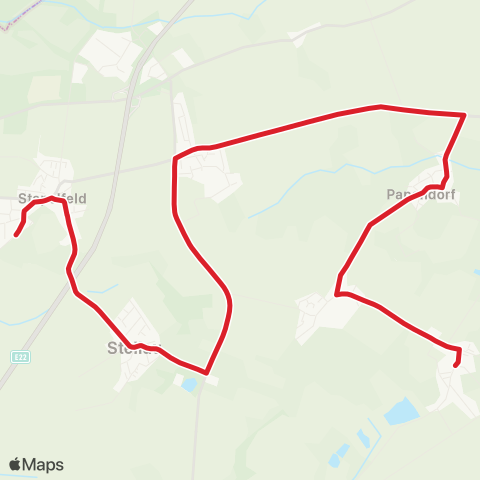 StadtBus/RegionalBus (Hamburg) Papendorf > Kronshorst / Braak > Stellau > Stapelfeld, Schule map