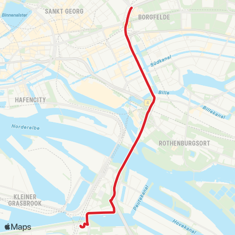 StadtBus/RegionalBus (Hamburg) Alfredstraße > Berliner Tor > Veddel map