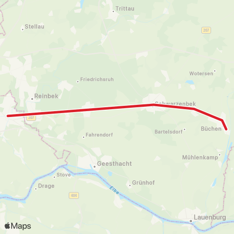 Andere Linien Bergedorf > Büchen map