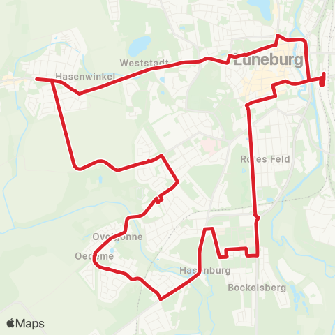 StadtBus/RegionalBus (Umland) Bf. Lüneburg > Reppenstedt > Bf. Lüneburg map