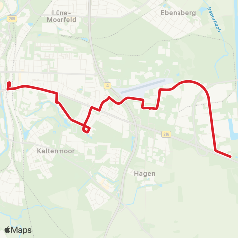 StadtBus/RegionalBus (Umland) Bf. Lüneburg > Freibad > Otto-Brenner-Straße (Kehre) map