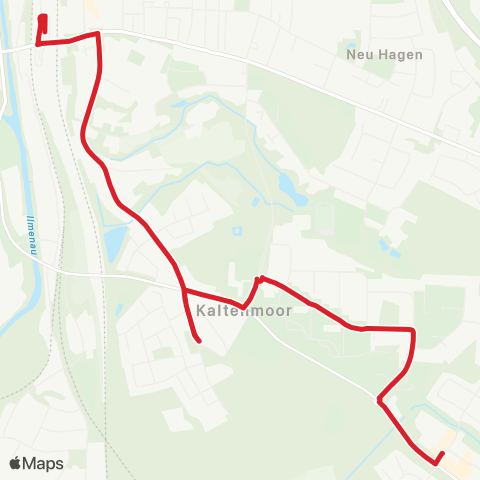 StadtBus/RegionalBus (Umland) Bülows Kamp > Waldfriedhof > Bf. Lüneburg map