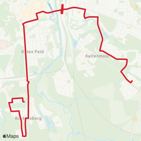 StadtBus/RegionalBus (Umland) Bülows Kamp > Bf. Lüneburg > Bernhard-Riemann-Straße map