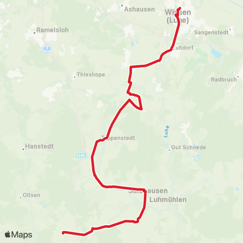 StadtBus/RegionalBus (Umland) Winsen - Wulfsen - Salzhausen - Egestorf - Undeloh - Handeloh - Tostedt map