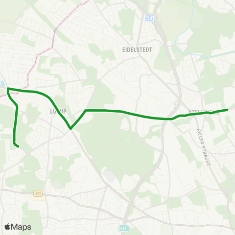 HVV XpressBus Osdorfer Born > Schenefelder Platz > Stellingen > Hagenbecks Tierpark map