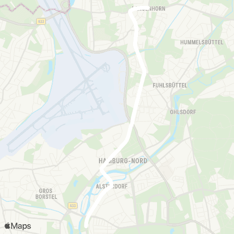 Andere Linien Express-Bus: Langenhorn Markt >Ohlsdorf map