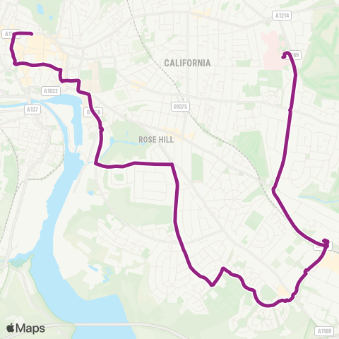 Ipswich Buses Tower Ramparts Bus Sta - Ipswich Hosp map