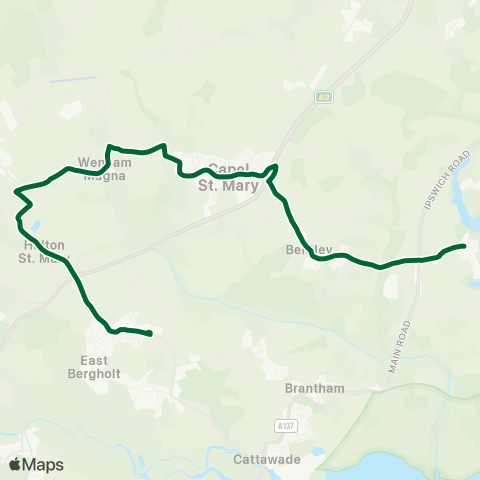 Ipswich Buses Church - High School map