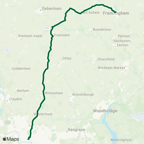 Ipswich Buses White Horse Mews - Old Cattle Market Bus Sta map