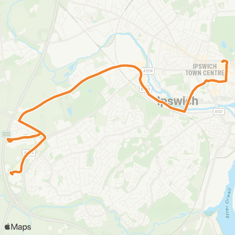 Ipswich Buses Tower Ramparts Bus Station - Tesco map