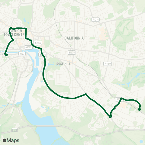 Ipswich Buses Railway Station - Trinity Park map