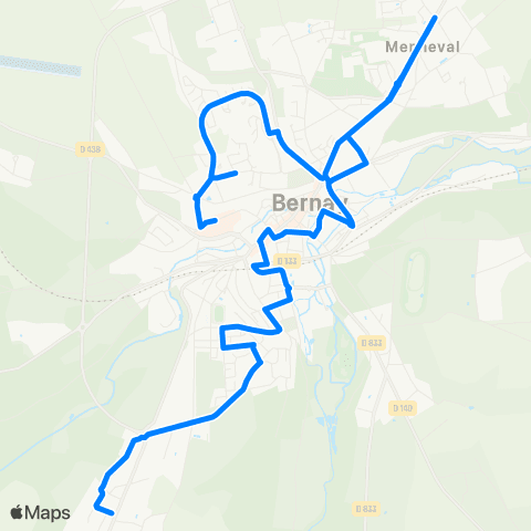 I'BUS Urbain de Bernay map