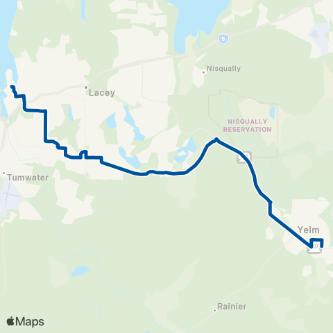Intercity Transit Yelm via Boulevard Rd map
