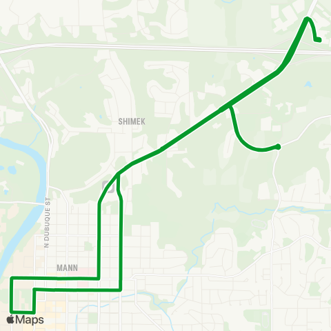 Iowa City Transit North Dodge map