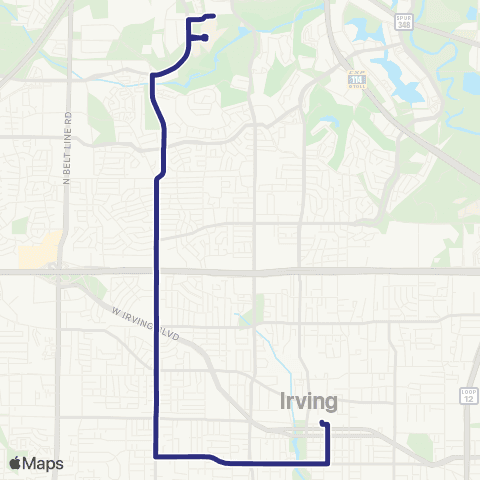 Irving Connector 255 map