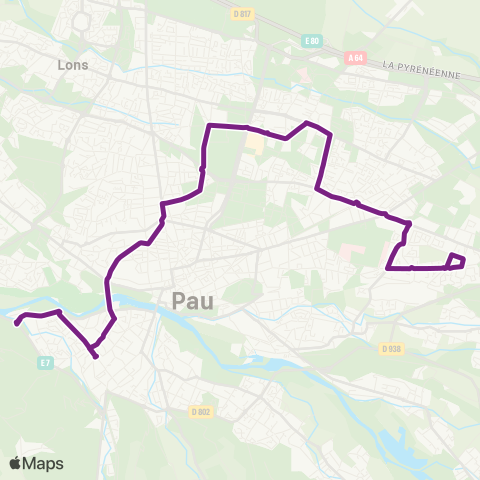 Idélis Jurancon Corps F. Pommiès<>Pau Pte des Pyrénées map