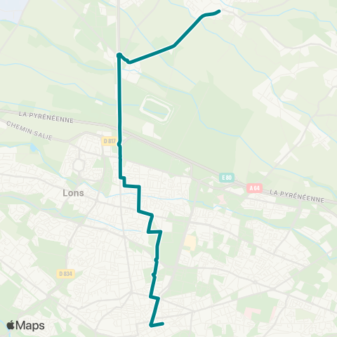 Idélis Montardon École <> Pau Bosquet Quai e map