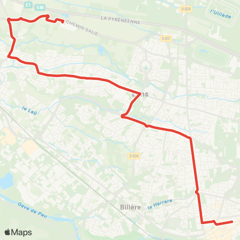 Idélis Pau Bosquet Quai F<> Lescar Village Emmaüs map