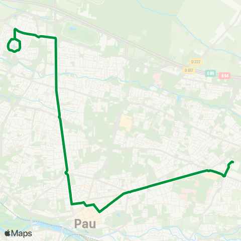 Idélis Lons Perlic <> Pau Stades du Hameau map