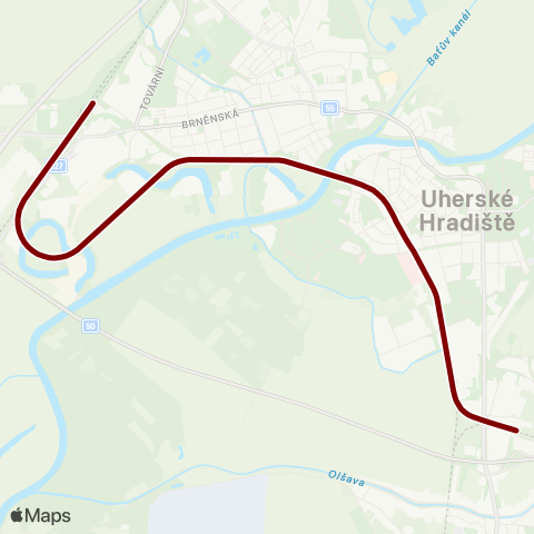IDS JMK Kunovice - Uherské Hradiště - Staré MěSto U Uherského Hradiště map
