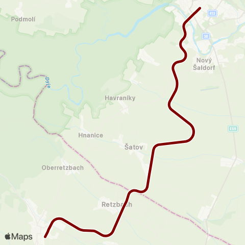 IDS JMK Znojmo - Šatov - Retz map