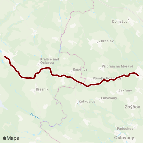 IDS JMK NáměŠť Nad Oslavou - Rapotice - Zastávka map