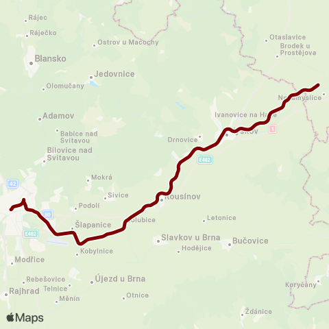 IDS JMK Brno - Vyškov - Nezamyslice map