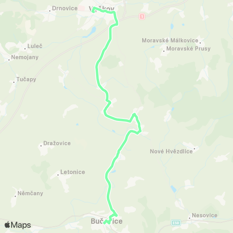 IDS JMK Vyškov - Hlubočany - Bohdalice-Pavlovice - Bučovice map