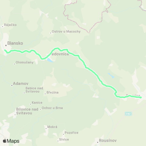 IDS JMK Blansko - Jedovnice - SenetářOv - Ruprechtov - Vyškov map
