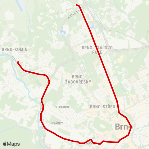 IDS JMK Arena Brno - Hlavní Nádraží ( - Malinovského Náměstí) map