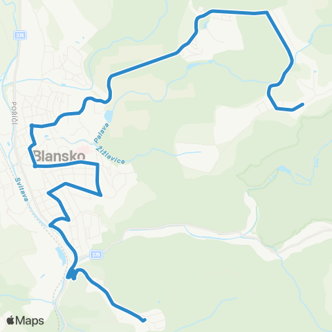 IDS JMK Blansko: Klepačov, Točna - Autobusové Stanoviště - Sever - TěChov map