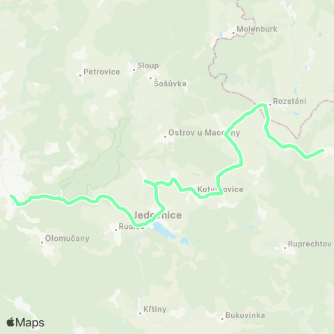IDS JMK Blansko - Jedovnice - Studnice map