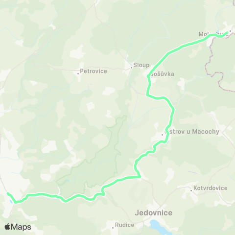 IDS JMK Blansko – Ostrov U Macochy – Vysočany – Drahany – Bousín map
