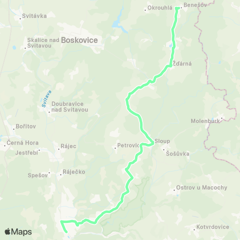 IDS JMK Blansko - Sloup - Ludíkov - Benešov map