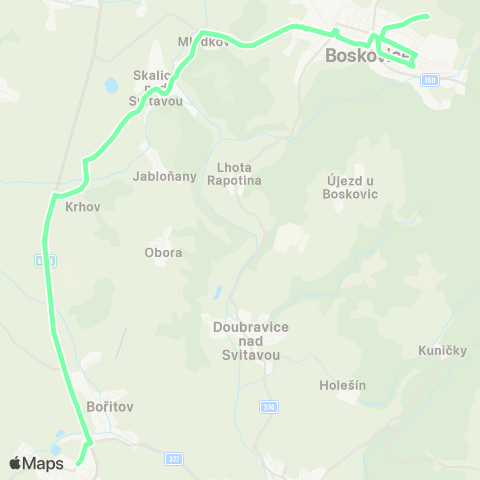 IDS JMK Černá Hora - Skalice Nad Svitavou - Boskovice map