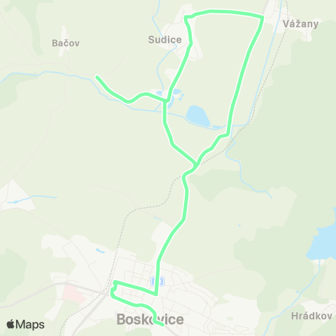 IDS JMK Boskovice - Sudice - Boskovice map