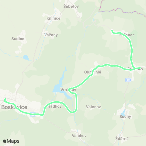 IDS JMK Boskovice - Benešov - KořEnec map