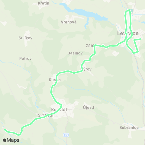 IDS JMK Letovice - Nýrov - Kunštát map