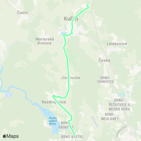 IDS JMK KuřIm - Jinačovice - Rozdrojovice - Brno map