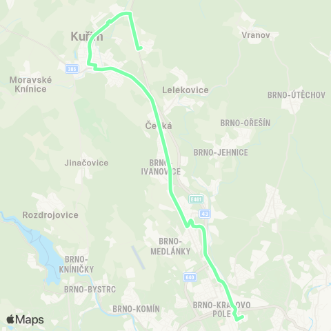 IDS JMK Brno - Česká - KuřIm map