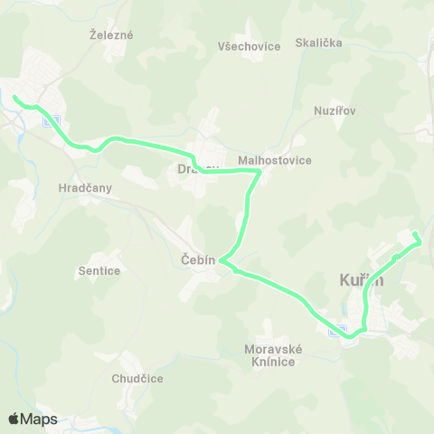 IDS JMK Tišnov - Drásov - KuřIm map
