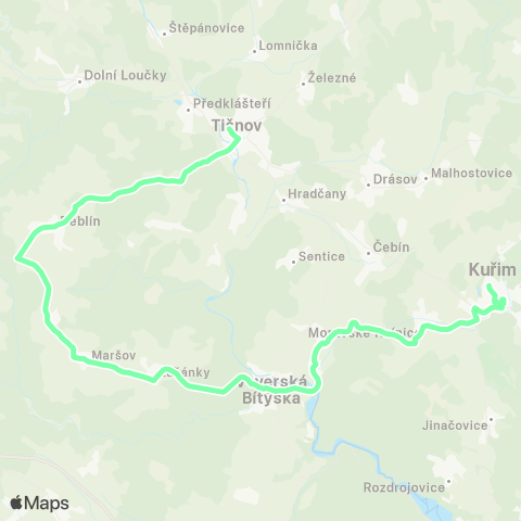 IDS JMK Tišnov - Veverská Bítýška - KuřIm map