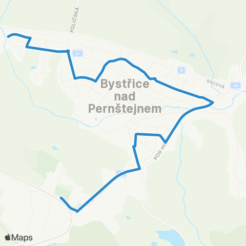 IDS JMK BystřIce Nad Pernštejnem: Domanín - Domanínek - Masarykovo Nám. - Gymnázium - Železniční Stanice map