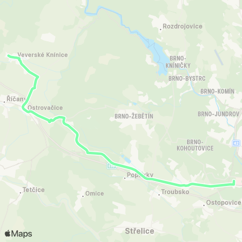 IDS JMK Brno - PopůVky - Veverské Knínice map
