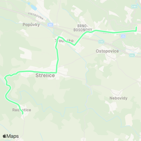 IDS JMK Brno - Troubsko - StřElice - Radostice map