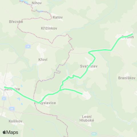 IDS JMK Deblín - Svatoslav - PřIbyslavice - Velká Bíteš map