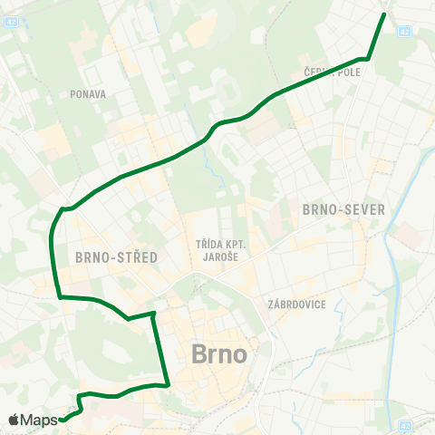 IDS JMK Kamenný Vrch - Mendlovo Náměstí map