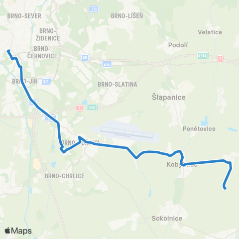 IDS JMK Brno - Kobylnice - Prace map